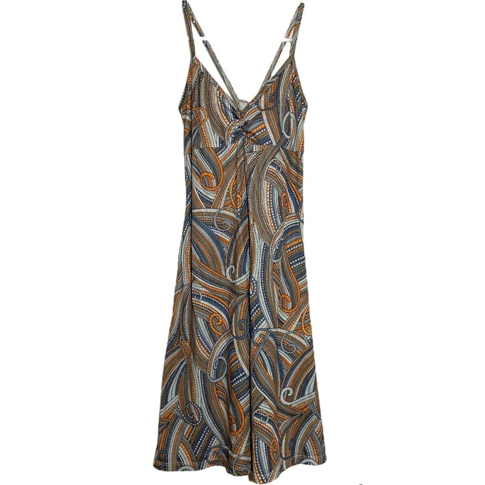prAna Dress Racerback Shelf Bra Empire Waist Tank Spaghetti Straps Multicolor XS